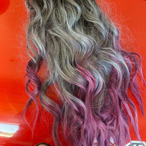 Beautiful wig purple silver and black new never worn with box. - Picture 5 of 5